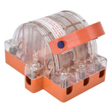 AC 380V 32A 3 Pole Knife Switch with LED Indicator Copper Transparent Shell Double Throw Disconnect Knife Switch