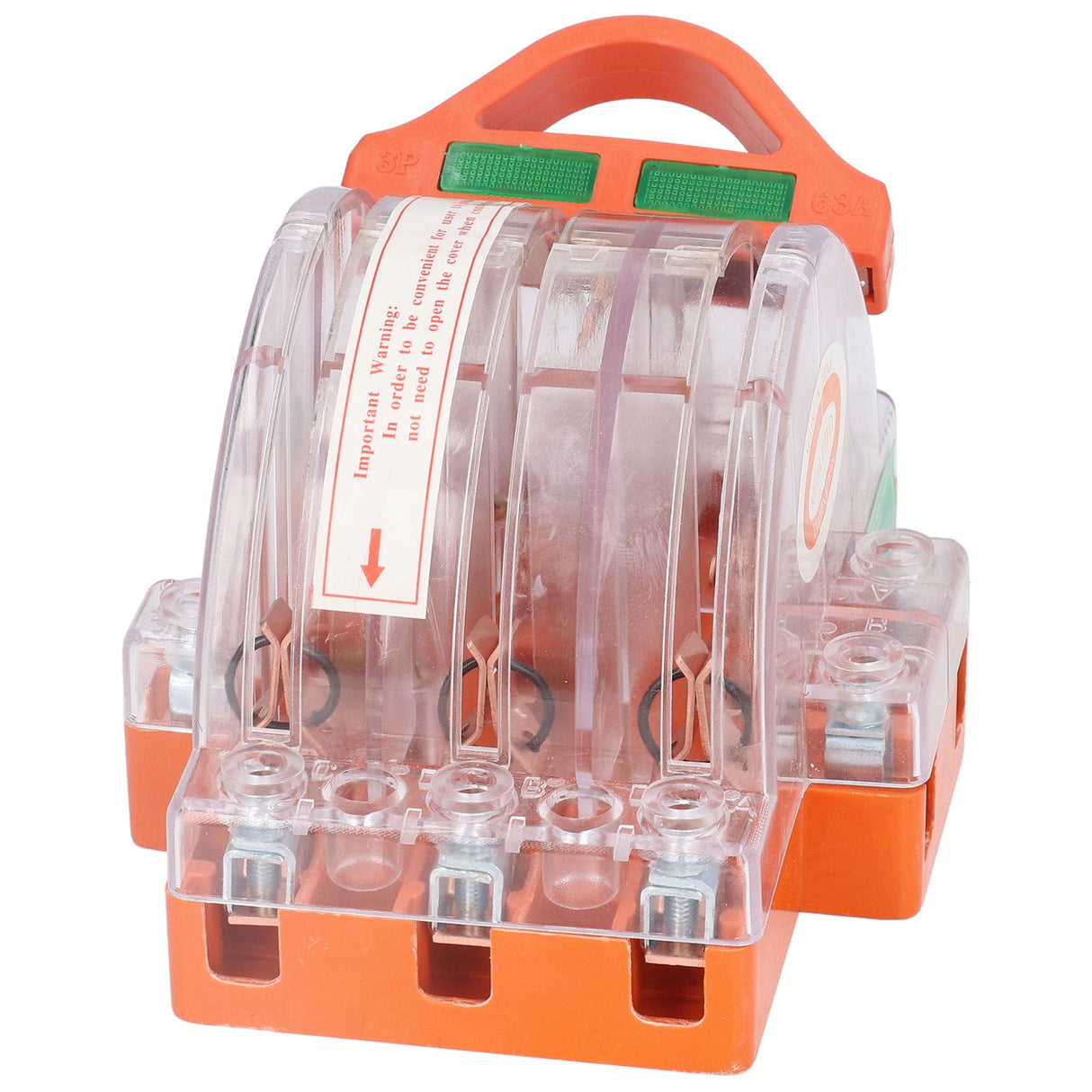 3 Pole Knife Switch Anti Electrical Shock Good Contact 63A AC380V Safety Knife Switch with LED Indicator for Generator