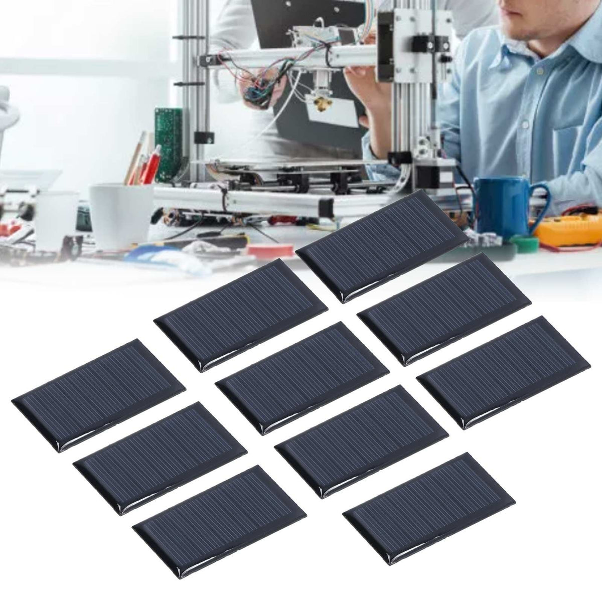 10pcs Small Solar Cell Weather Resistant DIY Solar Panel Module for Science Projects Toy Light 0.15W 5V