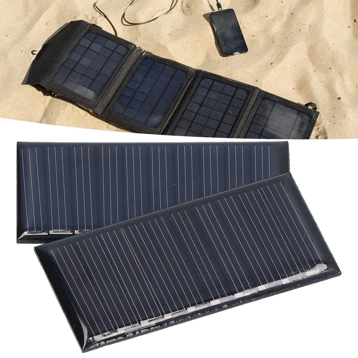 2Pcs Mini Solar Panels 0.25W 5V Portable Mini Polycrystalline Silicon Weatherproof Durable Widely Used Mini Solar Cell