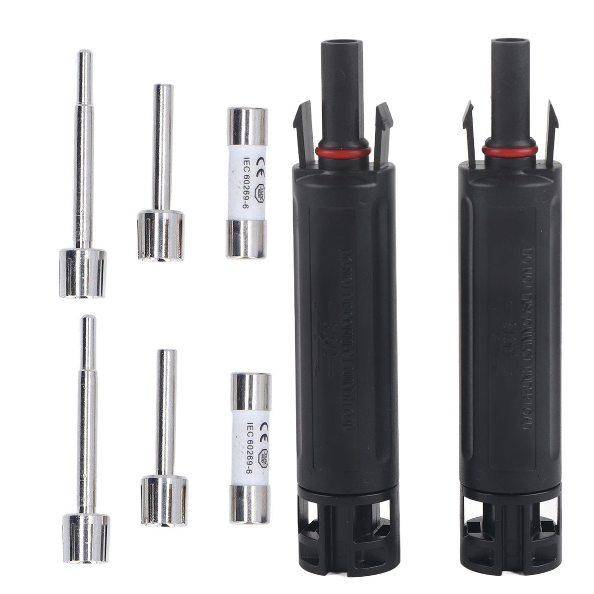 2Sets Solar PV Connectors Set IP68 Waterproof Anti UV 1000V Solar Built in Fuse Connector for Solar Cables/Controllers30A
