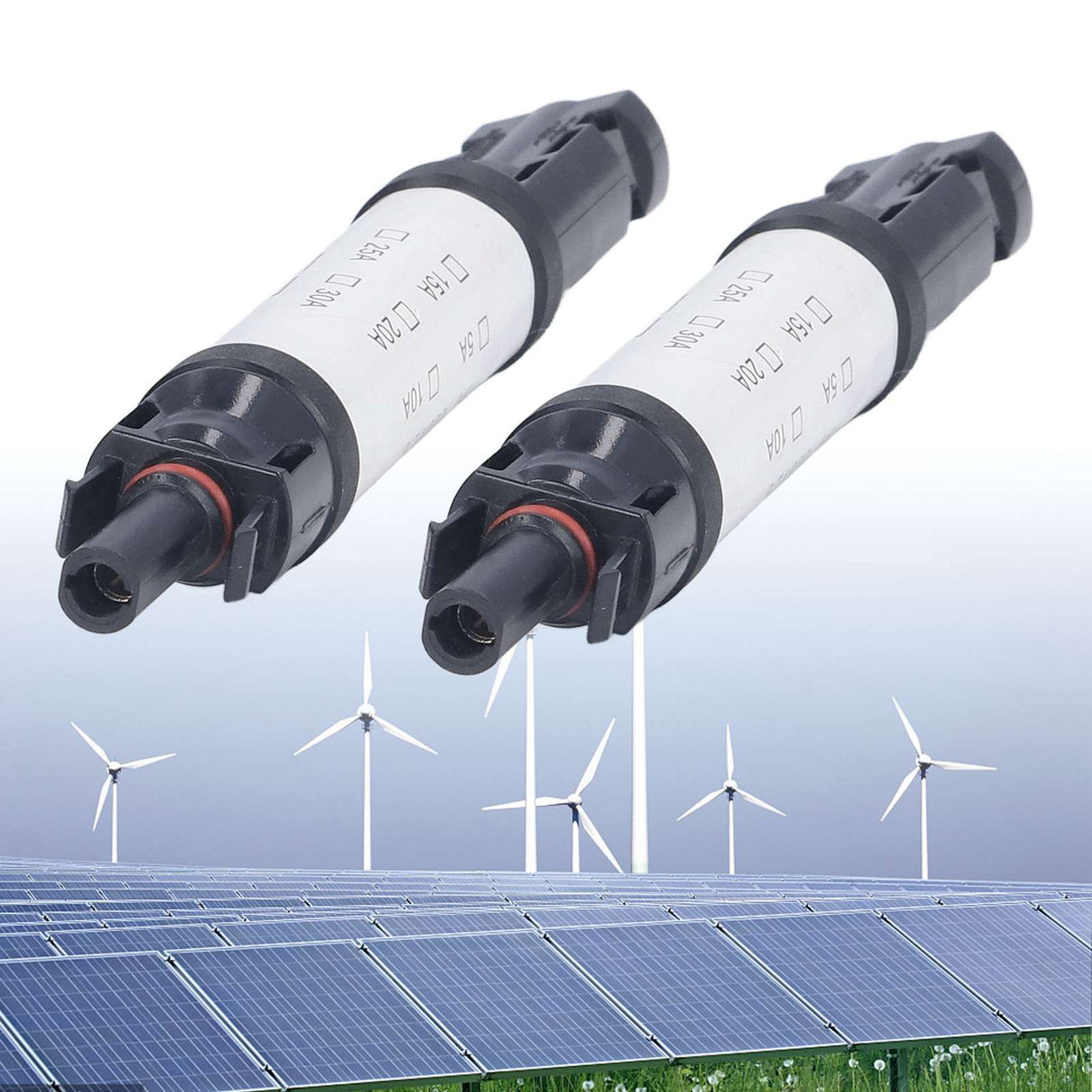 2Sets Solar PV Connectors Set IP68 Waterproof Anti UV 1000V Solar Built in Fuse Connector for Solar Cables/Controllers30A