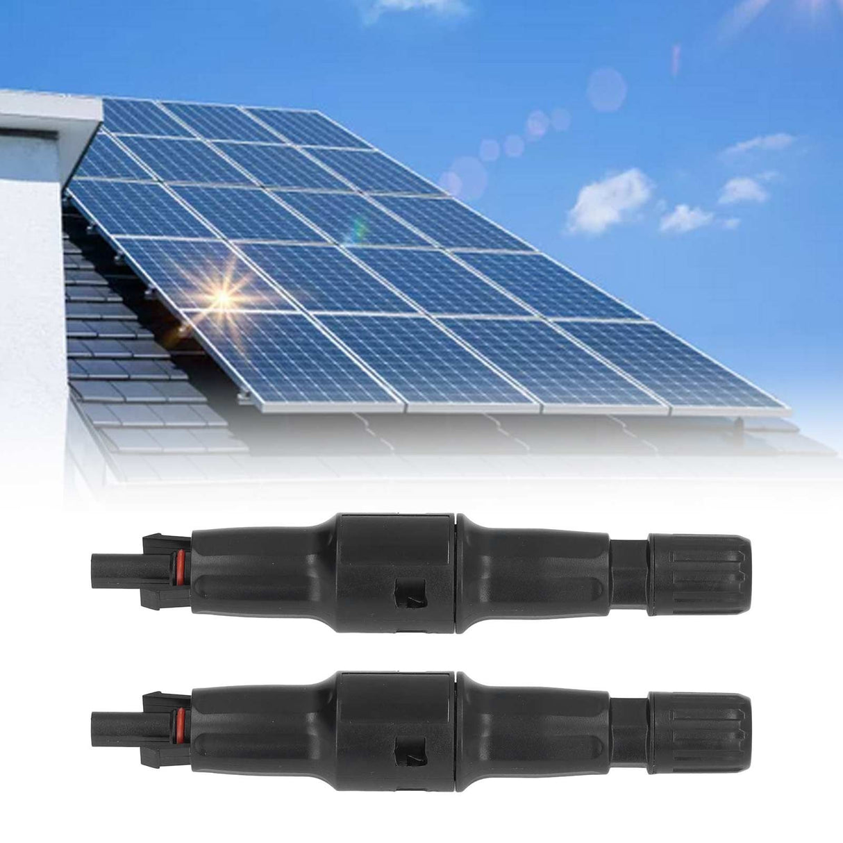 2Pcs Solar PV Connectors 1500V Heat Resisting Reusable PV Fuse Connector for Solar Panel Connection30A