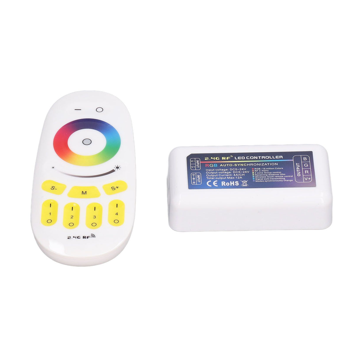 LED Controller DC524V 2.4G Quad Group Touch LED Strip Light Strip RGB Controller Compatible with MILIGHT