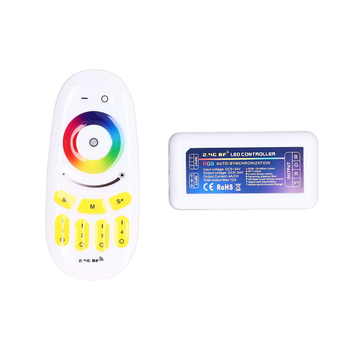 LED Controller DC524V 2.4G Quad Group Touch LED Strip Light Strip RGB Controller Compatible with MILIGHT