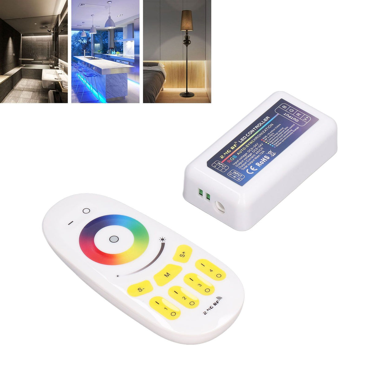 LED Controller DC524V 2.4G Quad Group Touch LED Strip Light Strip RGB Controller Compatible with MILIGHT