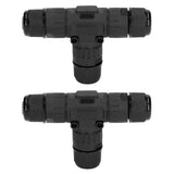 2PCS T Type Tee Junction Box Connector IP68 Waterproof 450V 16A 9‑12mm 3 Way Cable Connector