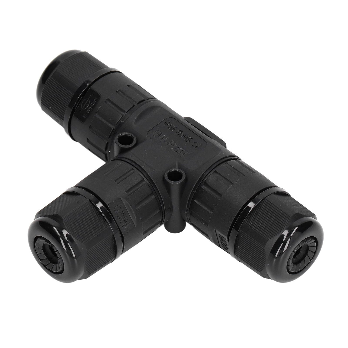 2PCS T Type Tee Junction Box Connector IP68 Waterproof 450V 16A 9‑12mm 3 Way Cable Connector