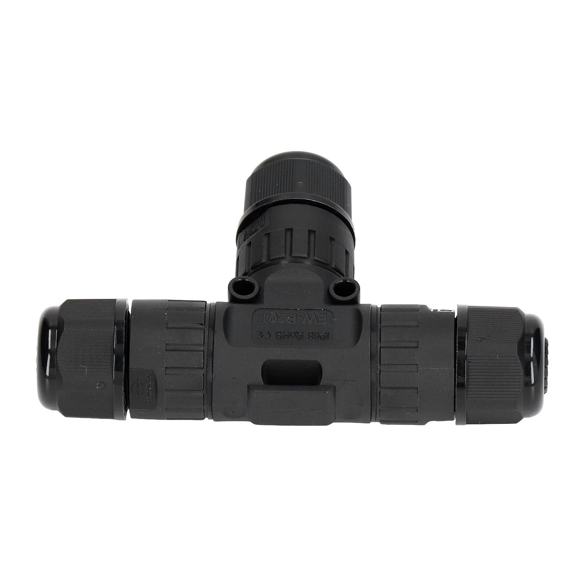 2PCS T Type Tee Junction Box Connector IP68 Waterproof 450V 16A 9‑12mm 3 Way Cable Connector