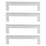 4Set Cabinet Handles 201 Stainless Steel Cupboard Pulls for Furniture Doors Desk Drawers12x12x96 - Front View
