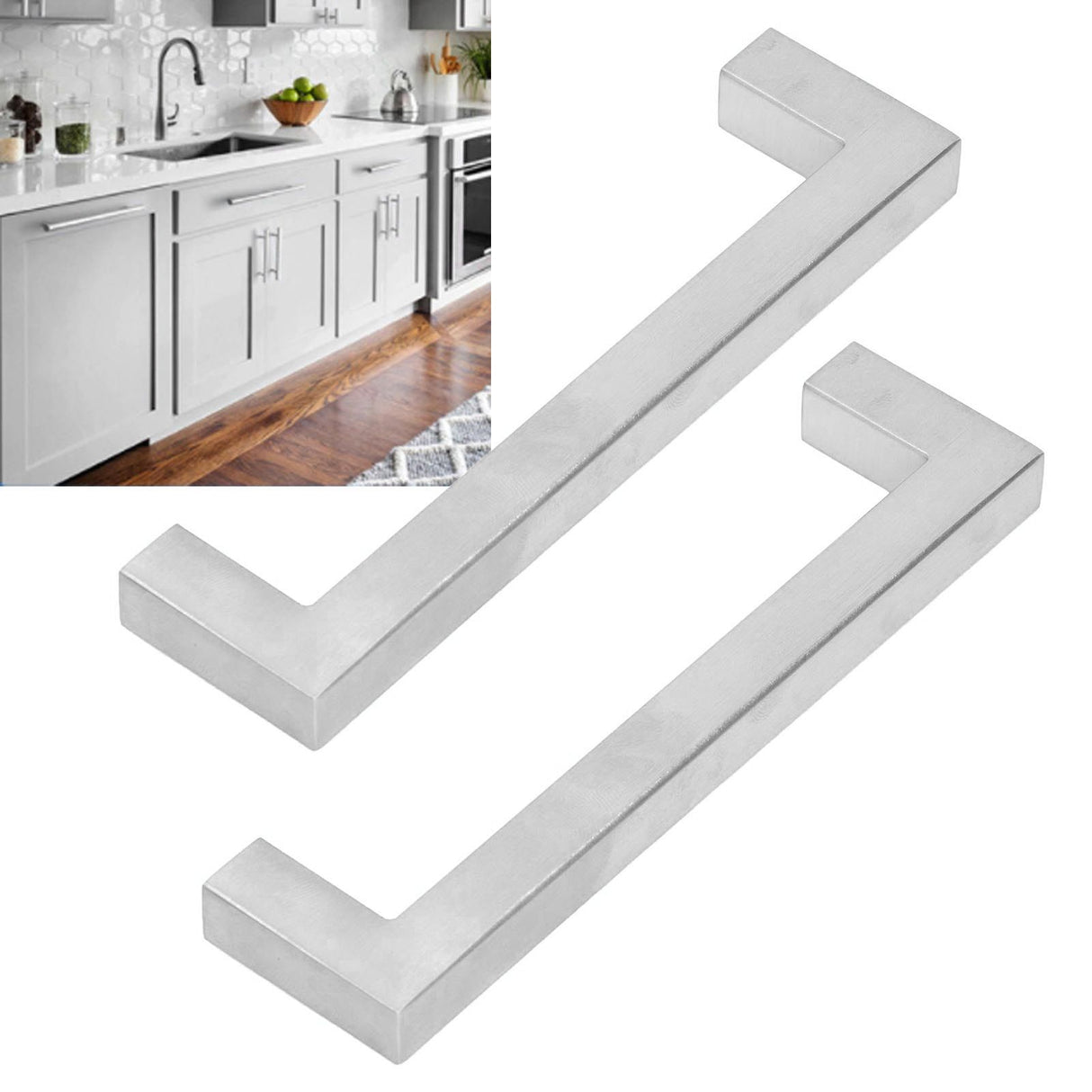 4Set Cabinet Handles 201 Stainless Steel Cupboard Pulls for Furniture Doors Desk Drawers12x12x96