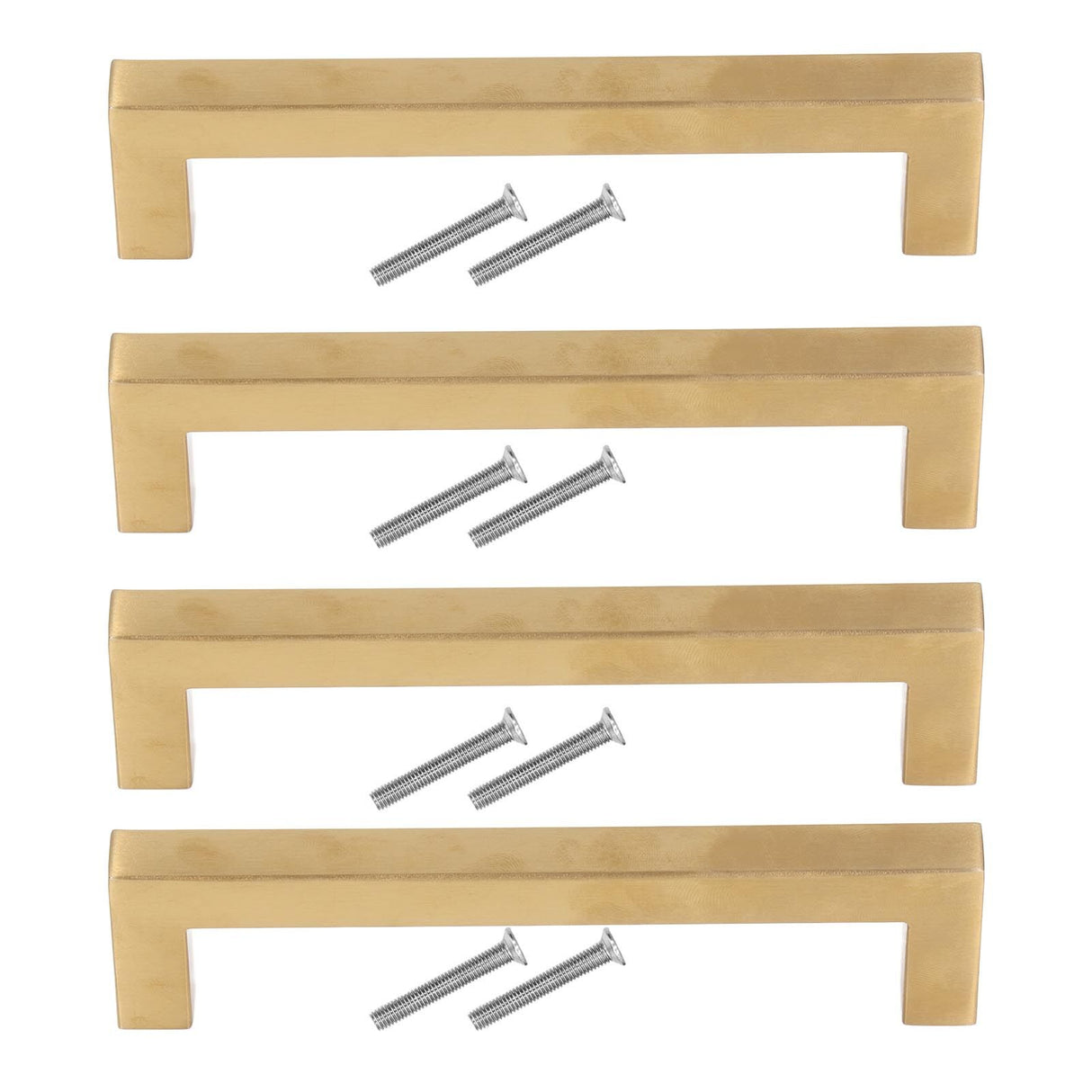 4 Sets Cabinet Door Handle Golden Stainless Steel Wardrobe Handles Replacement Kitchen Cupboard Pull12x12x128mm