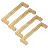 4 Sets Cabinet Door Handle Golden Stainless Steel Wardrobe Handles Replacement Kitchen Cupboard Pull12x12x128mm - Front View