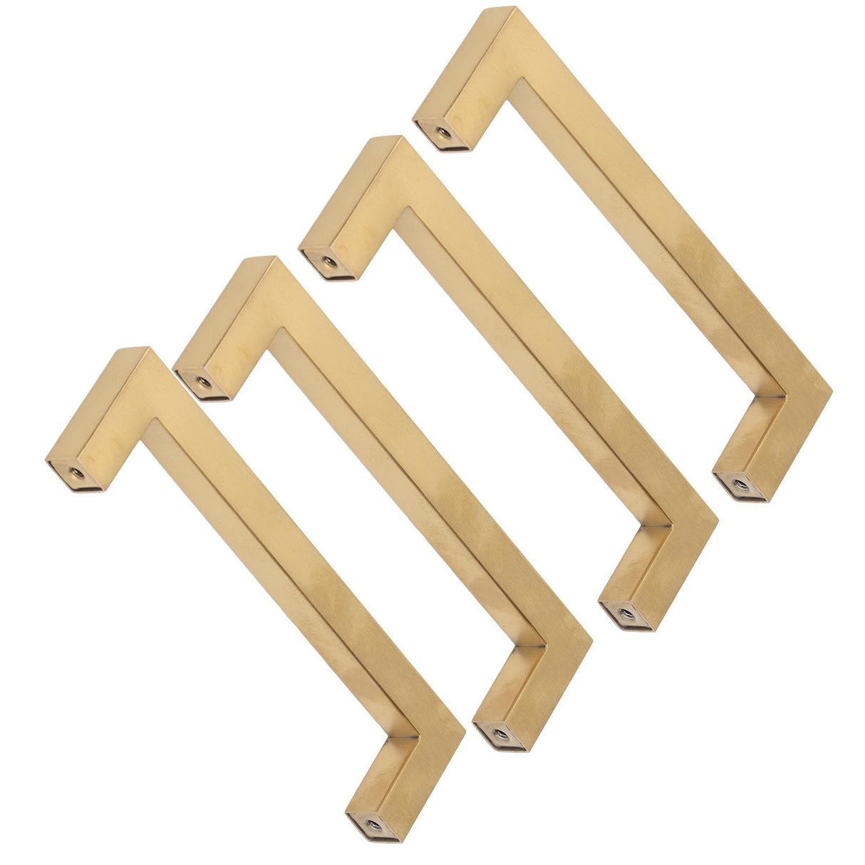 4 Sets Cabinet Door Handle Golden Stainless Steel Wardrobe Handles Replacement Kitchen Cupboard Pull12x12x128mm