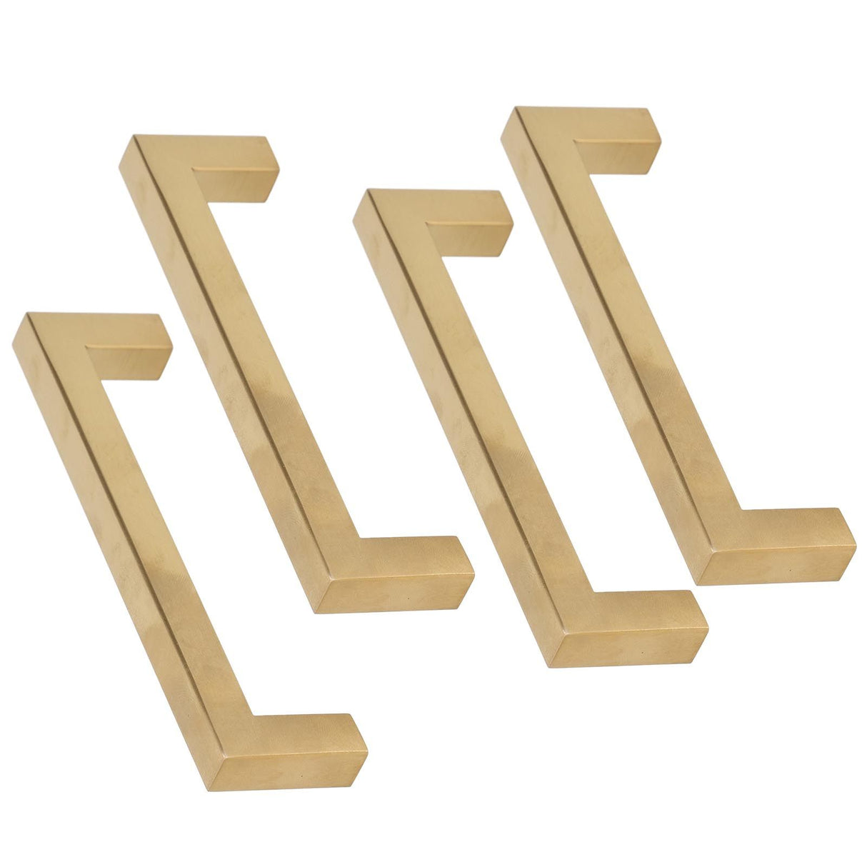 4 Sets Cabinet Door Handle Golden Stainless Steel Wardrobe Handles Replacement Kitchen Cupboard Pull12x12x128mm