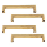4 Sets Cabinet Door Handle Golden Stainless Steel Wardrobe Handles Replacement Kitchen Cupboard Pull12x12x128mm