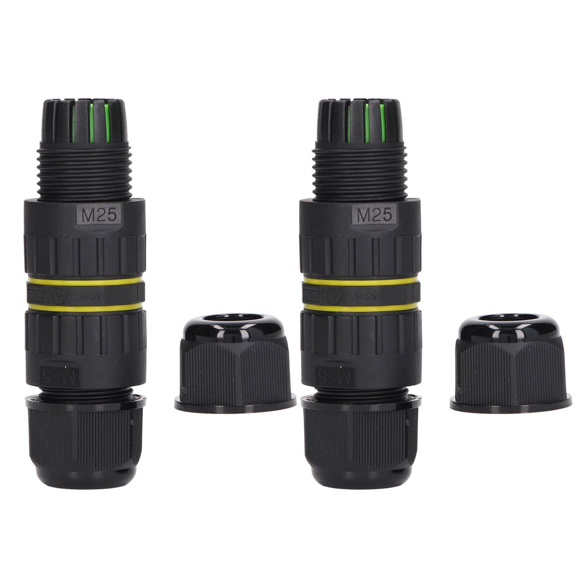 2PCS Junction Box Connector Garden M25 4 Core IP68 Waterproof 10‑14mm Electrical Power Cable Junction Box