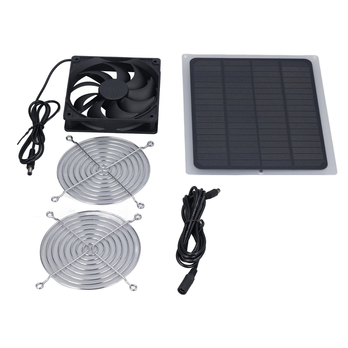6W Solar Panel Fan with Protecting Net Waterproof Greenhouse Chicken House Solar Fan for Outdoor