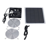 6W Solar Panel Fan with Protecting Net Waterproof Greenhouse Chicken House Solar Fan for Outdoor - Top-Down View