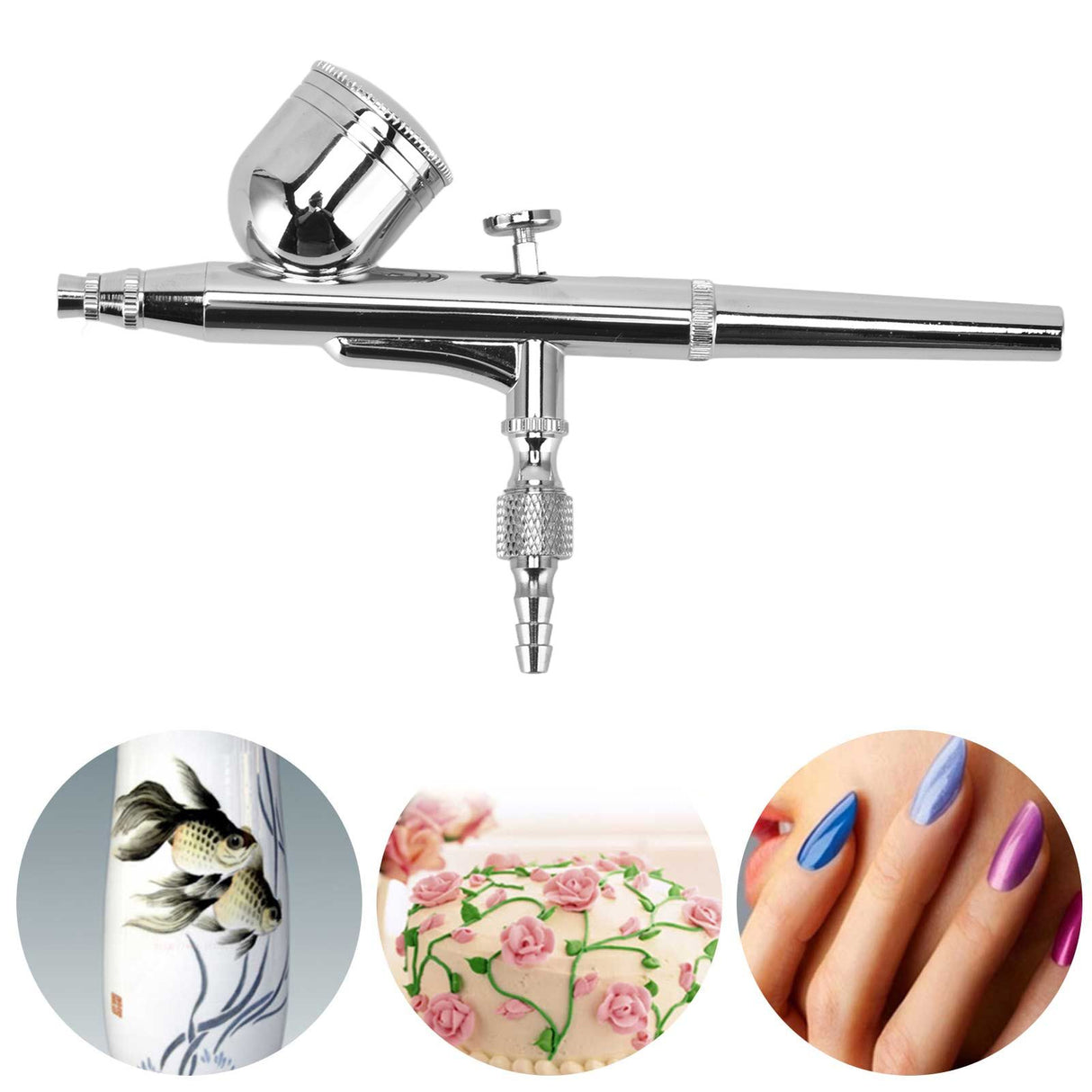 Airbrush Kit Stainless Steel Precise Dual Action Small Paint Spray Pen for Temporary Tattoo Cake