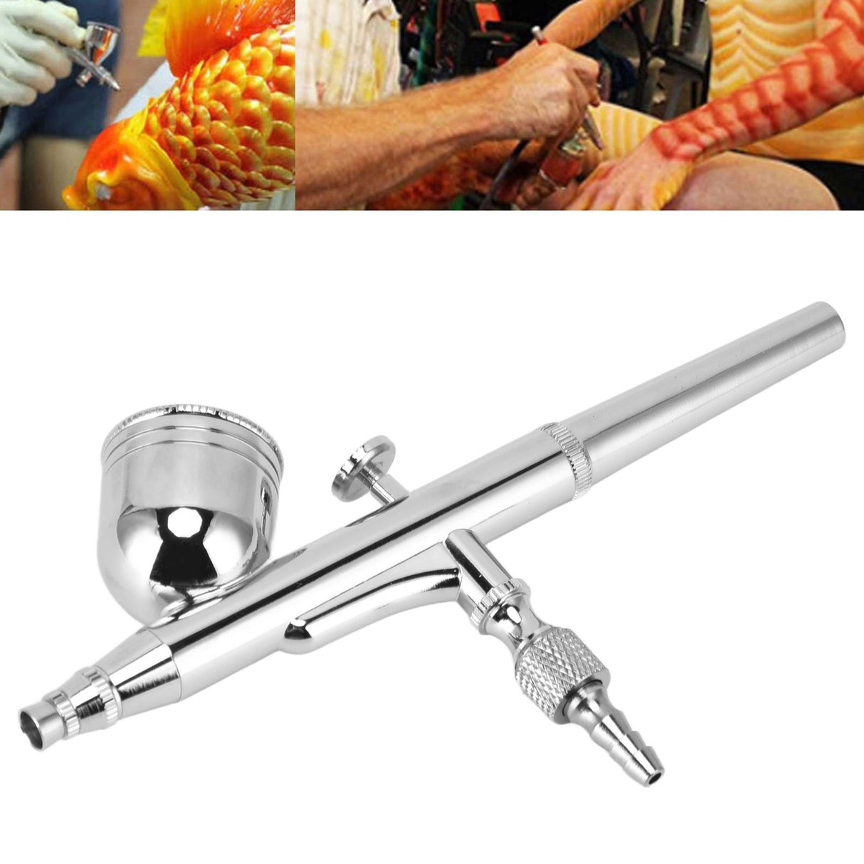 Airbrush Kit Stainless Steel Precise Dual Action Small Paint Spray Pen for Temporary Tattoo Cake