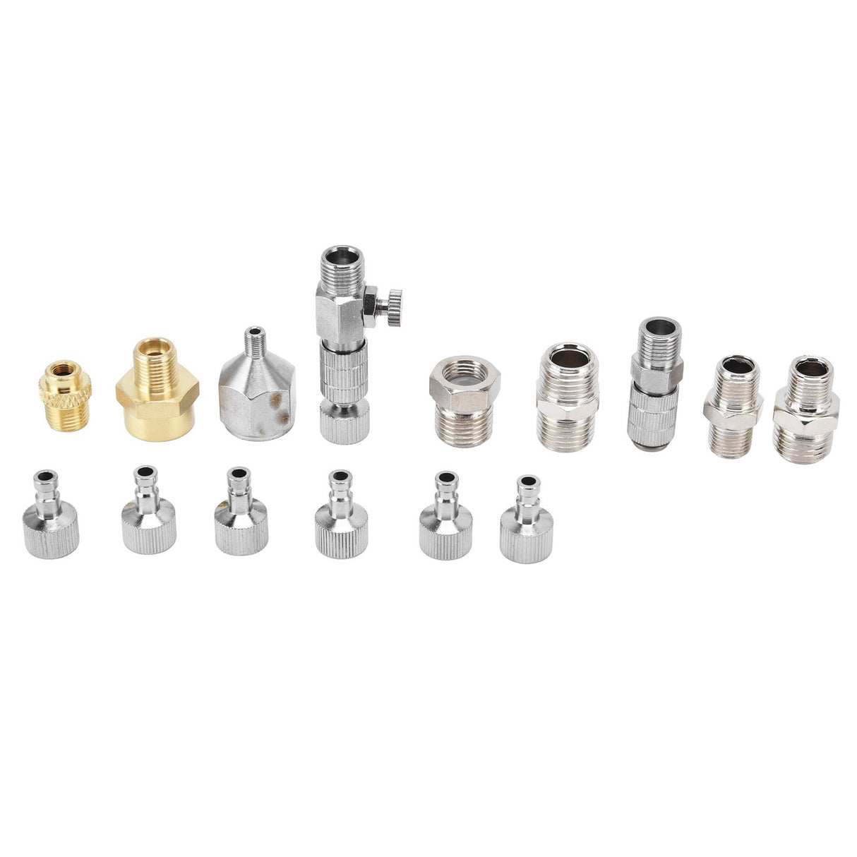 15PCS Airbrush Adapter Set Stainless Steel Airbrush Quick Release Disconnect Fittings Connector Kit