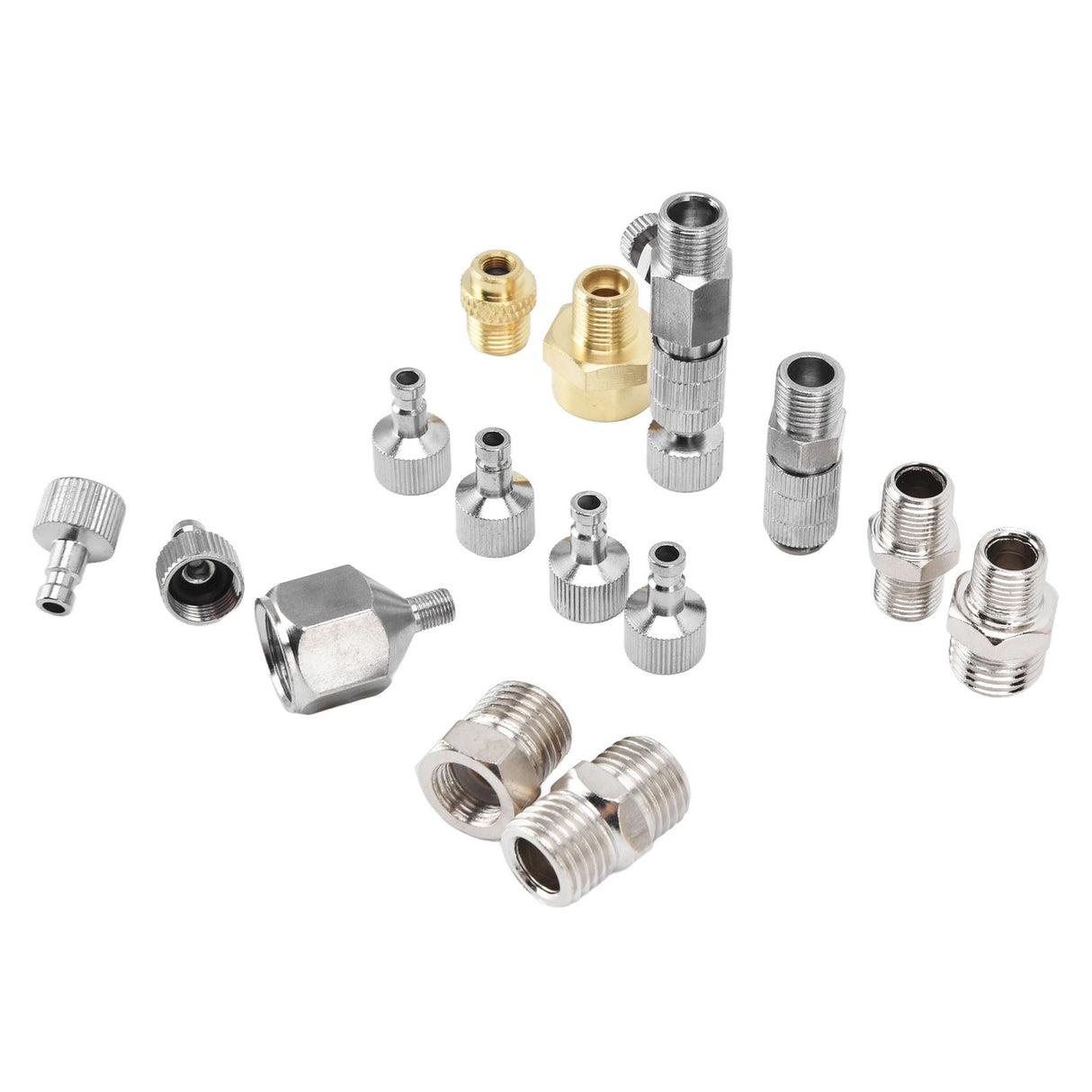 15PCS Airbrush Adapter Set Stainless Steel Airbrush Quick Release Disconnect Fittings Connector Kit