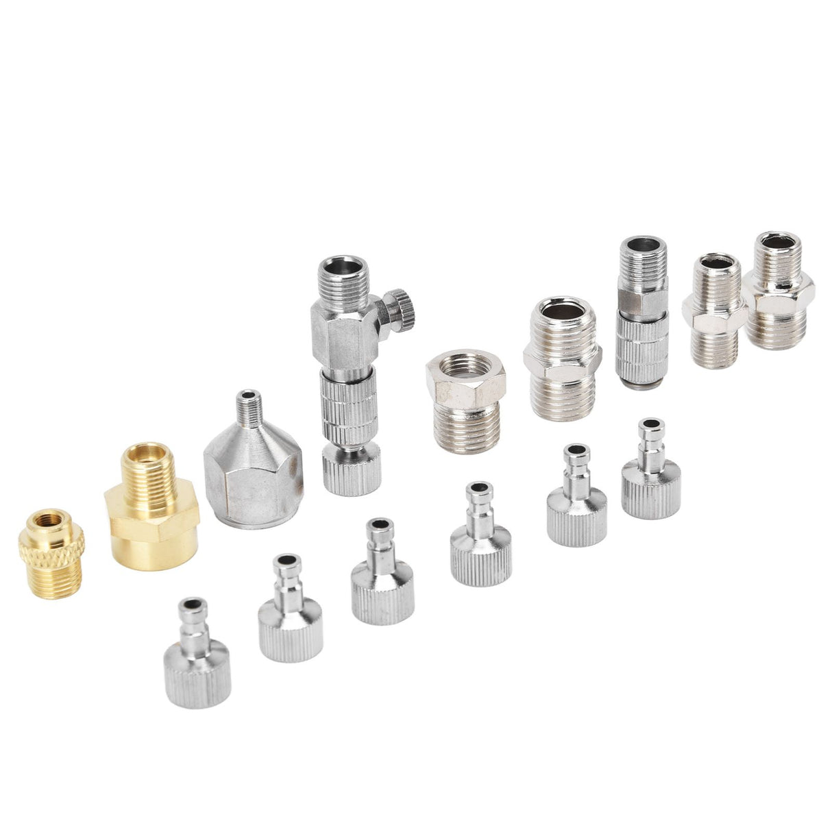 15PCS Airbrush Adapter Set Stainless Steel Airbrush Quick Release Disconnect Fittings Connector Kit