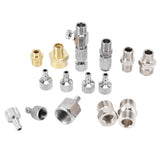 15PCS Airbrush Adapter Set Stainless Steel Airbrush Quick Release Disconnect Fittings Connector Kit - Close-Up Angle