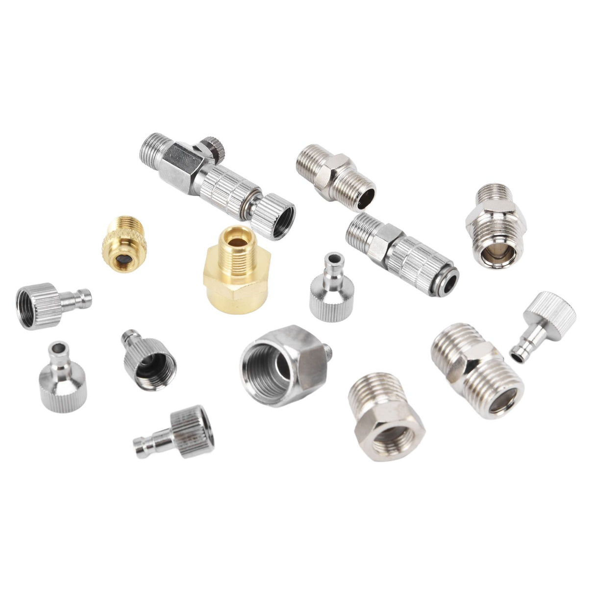 15PCS Airbrush Adapter Set Stainless Steel Airbrush Quick Release Disconnect Fittings Connector Kit