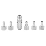 6PCS Airbrush Adapter Set Stainless Steel Airbrush Quick Release Fittings Airbrush Connector Kit