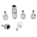 6PCS Airbrush Adapter Set Stainless Steel Airbrush Quick Release Fittings Airbrush Connector Kit - Low Angle