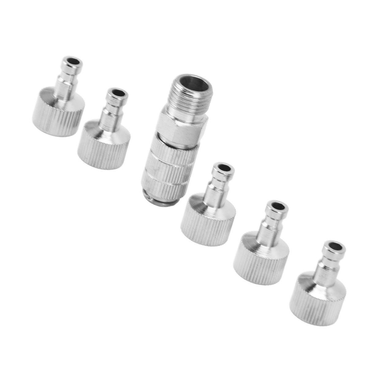 6PCS Airbrush Adapter Set Stainless Steel Airbrush Quick Release Fittings Airbrush Connector Kit