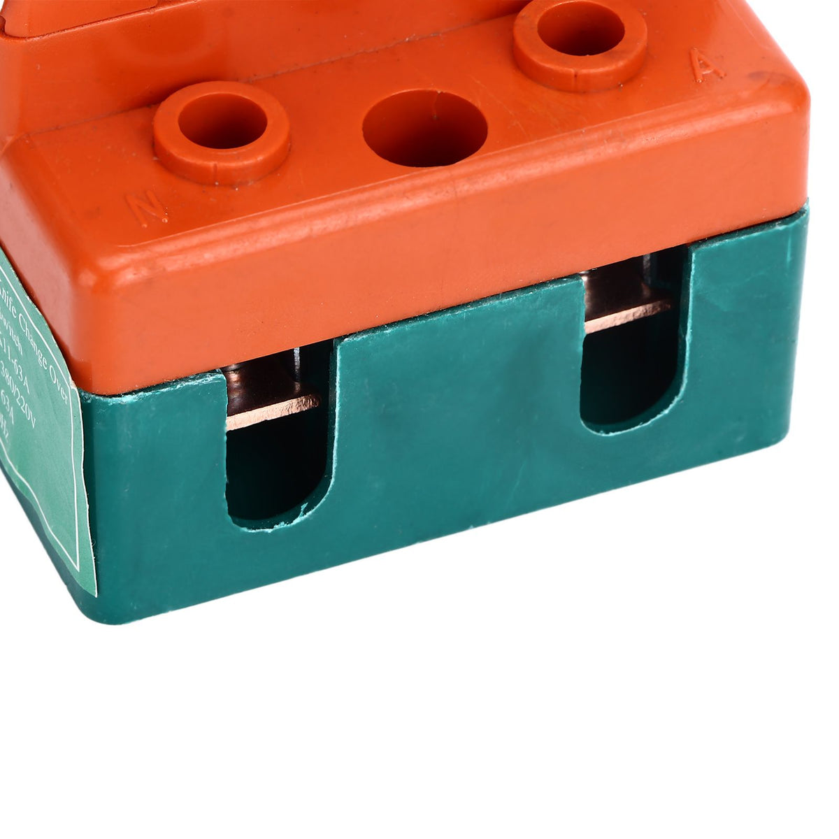 Knife Safety Switch 2 Pole 63A AC 220V Single Throw ABS Copper Disconnect Knife Switch for Fail Safe Circuit Breakers