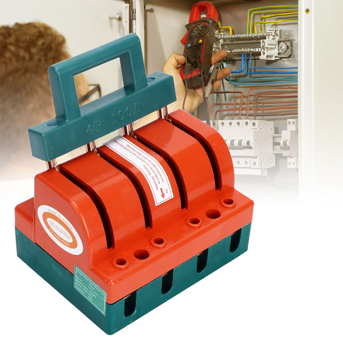 Knife Safety Switch 4P Single Throw 100A AC 380V Terminal Connection Disconnect Knife Switch for Power Switches