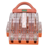 Knife Safety Switch AC380V 100A 4 Pole Double Throw Transparent Shell LED Indicators Disconnect Knife Switch - Front View