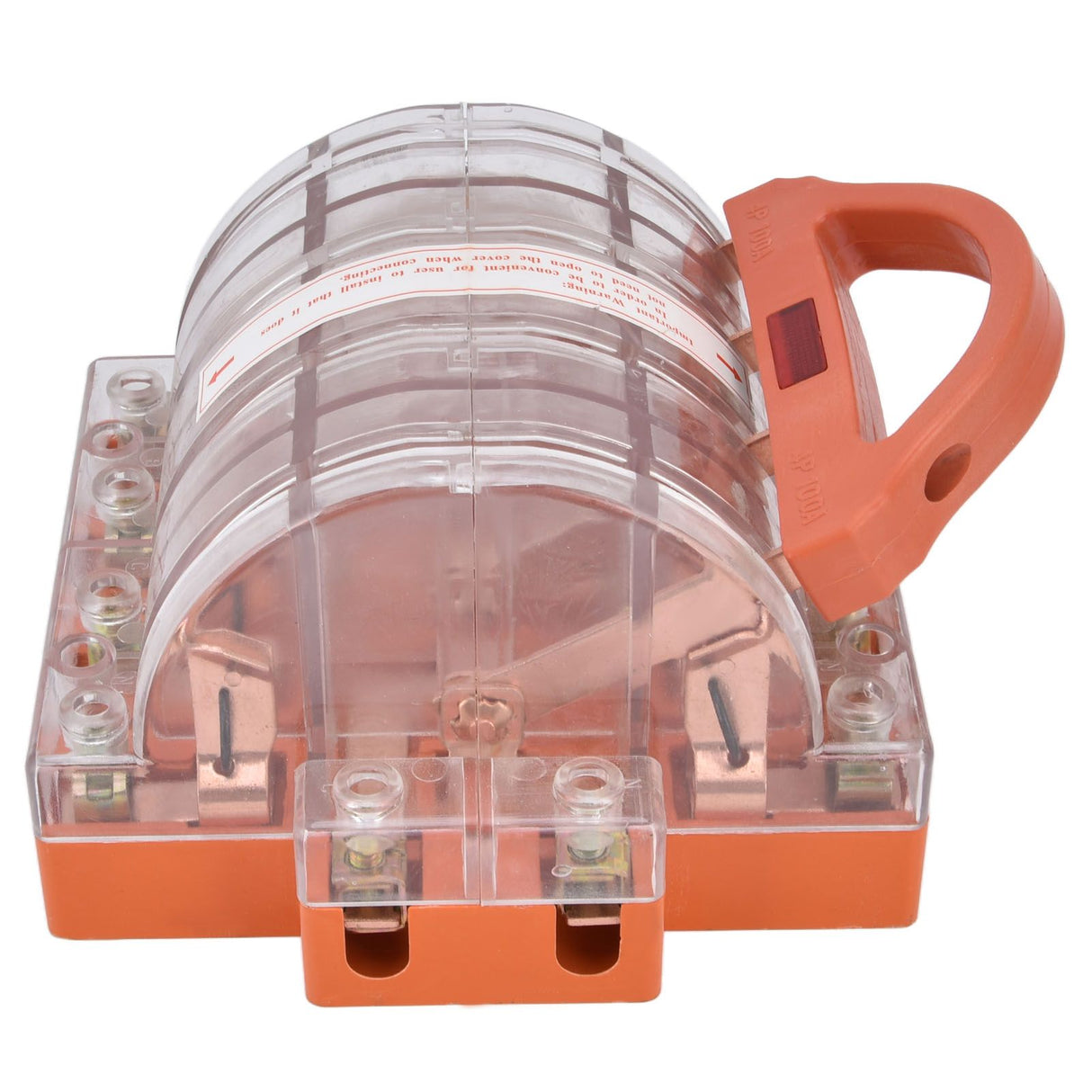 Knife Safety Switch AC380V 100A 4 Pole Double Throw Transparent Shell LED Indicators Disconnect Knife Switch