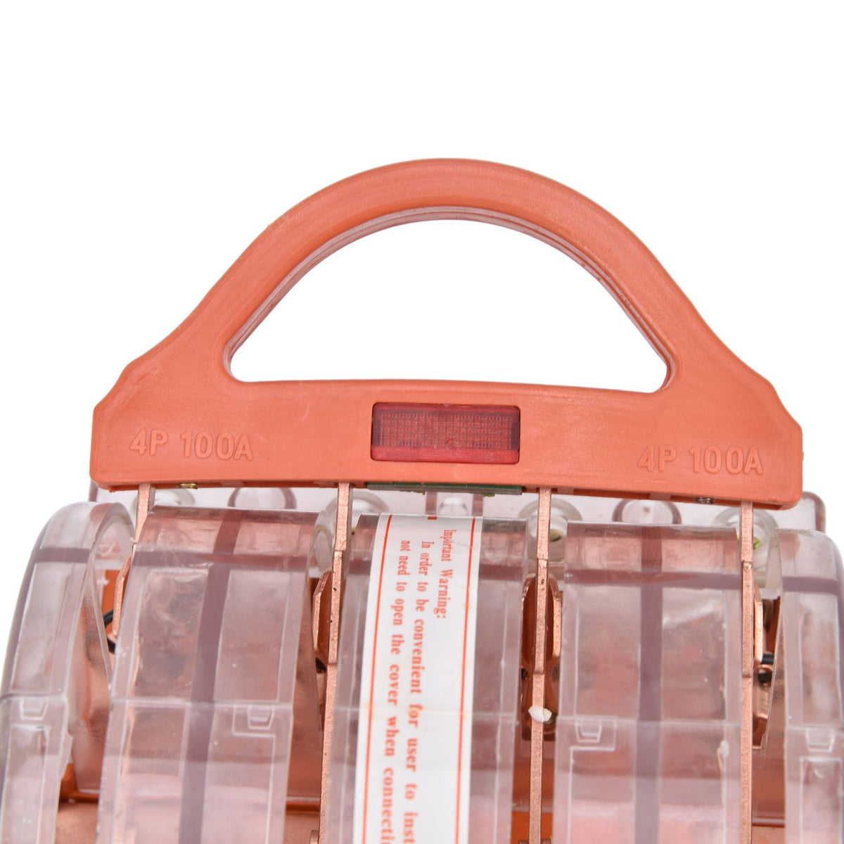 Knife Safety Switch AC380V 100A 4 Pole Double Throw Transparent Shell LED Indicators Disconnect Knife Switch