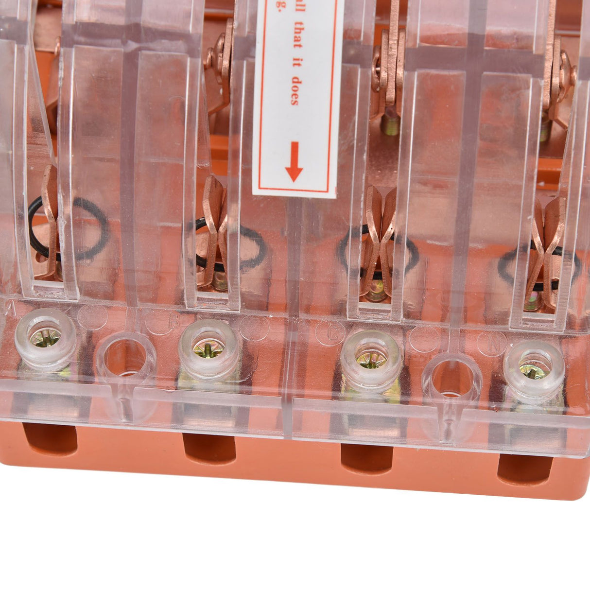 Knife Safety Switch AC380V 100A 4 Pole Double Throw Transparent Shell LED Indicators Disconnect Knife Switch