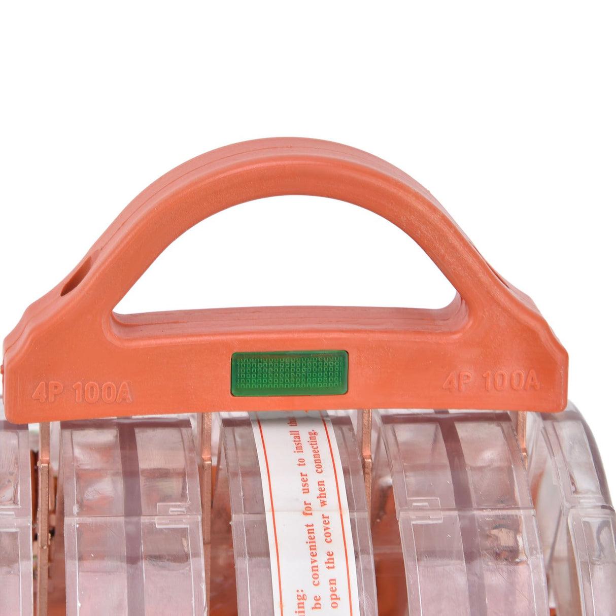 Knife Safety Switch AC380V 100A 4 Pole Double Throw Transparent Shell LED Indicators Disconnect Knife Switch
