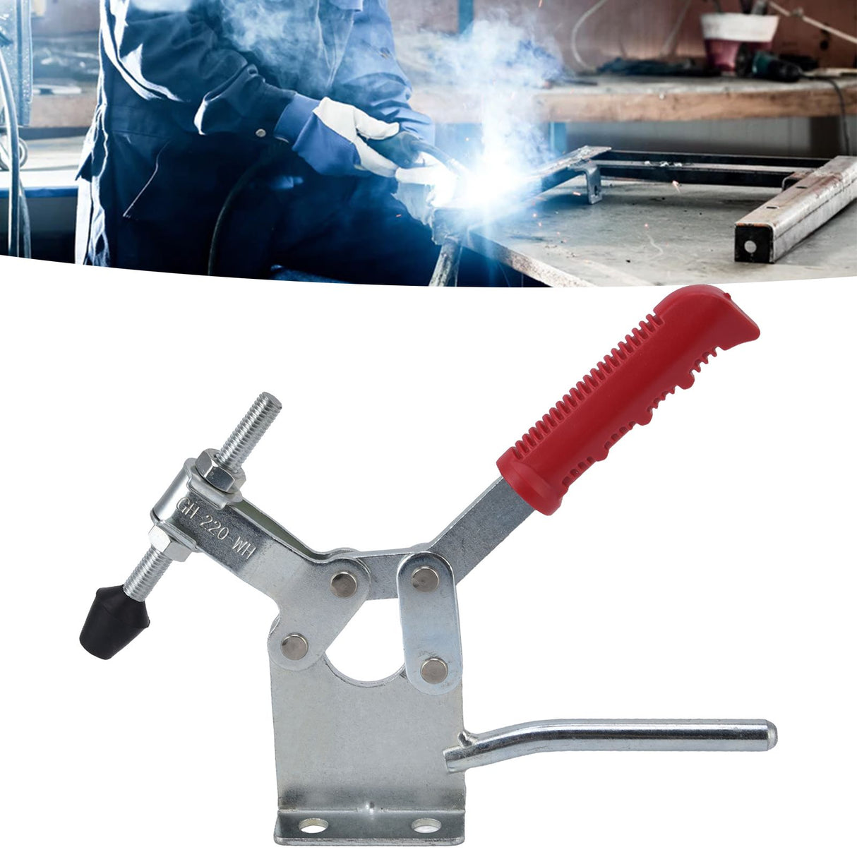 Hand Tool Toggle Clamp Chucking Power 400kg Plastic Handle Double Handle Clamp for Home Decoration Equipment Installation