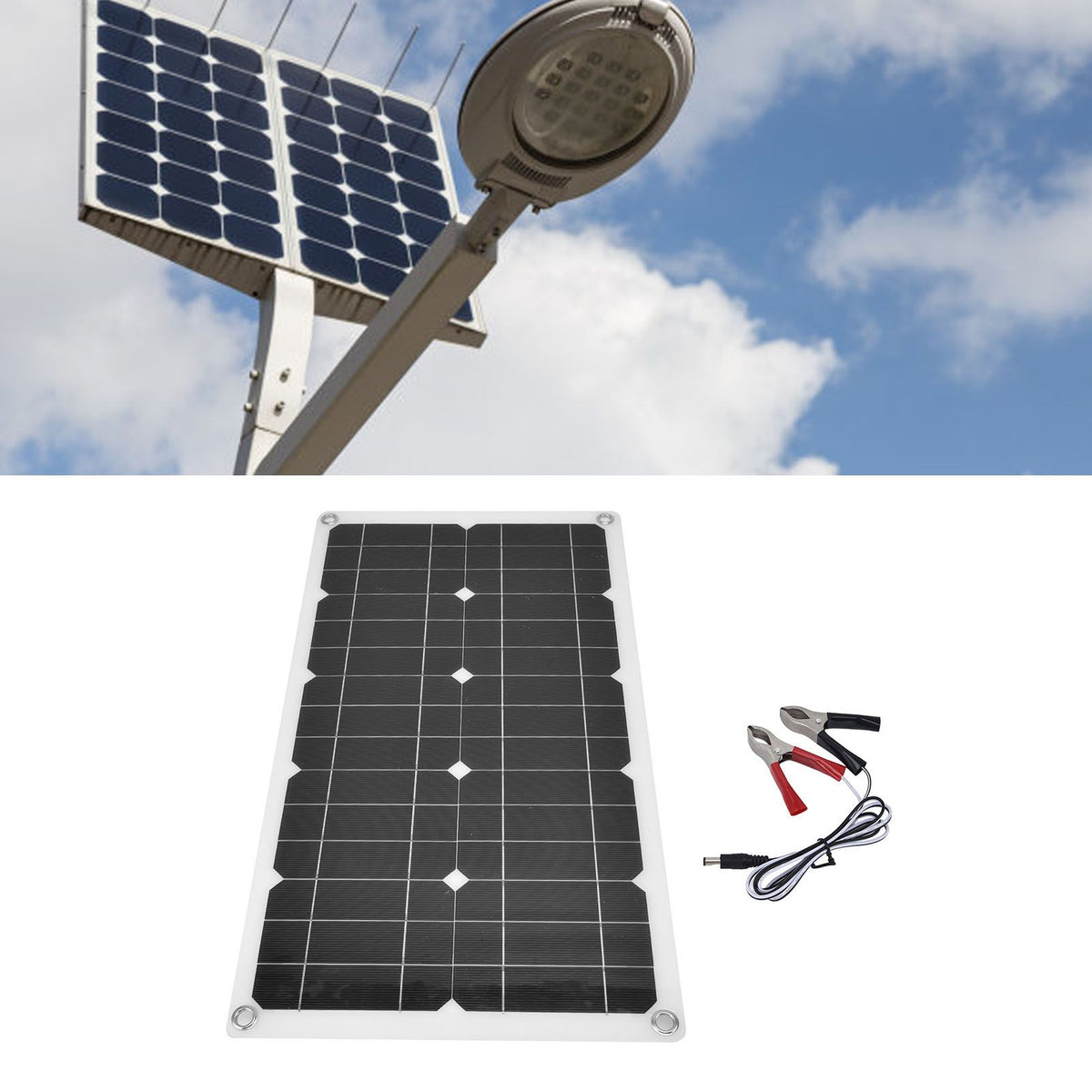 18V 100W Solar Panel Waterproof Solar Charging Panel Outdoor Battery Charger for Household Car Boat