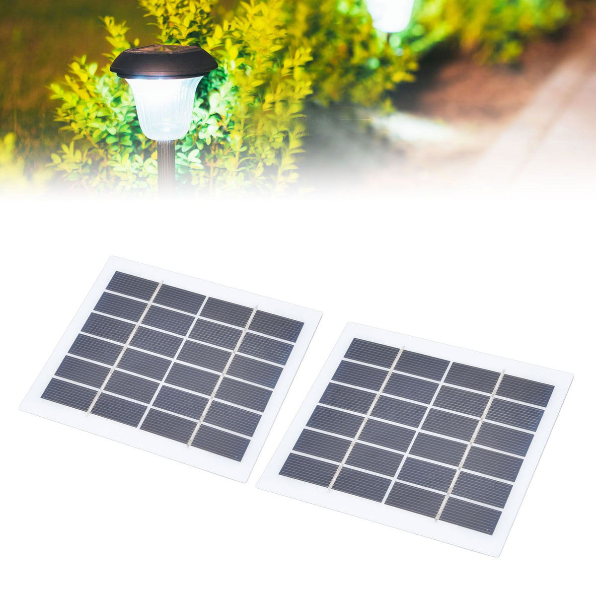 2 Pcs Portable Solar Panel 2W 6V Mini Solar Cells High Conversion Efficiency for Household Lighting System