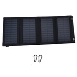 20W Solar Charger 2A 5V High Conversion Rate Solar 4 Folding Bag with USB Output Waterproof Solar Charger for Cellphone - Side View