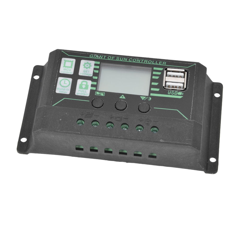 Solar Charge Discharge Controller Adjustable LCD Display PWM Dual USB Photovoltaic MPPT Solar Panel Regulator 10A