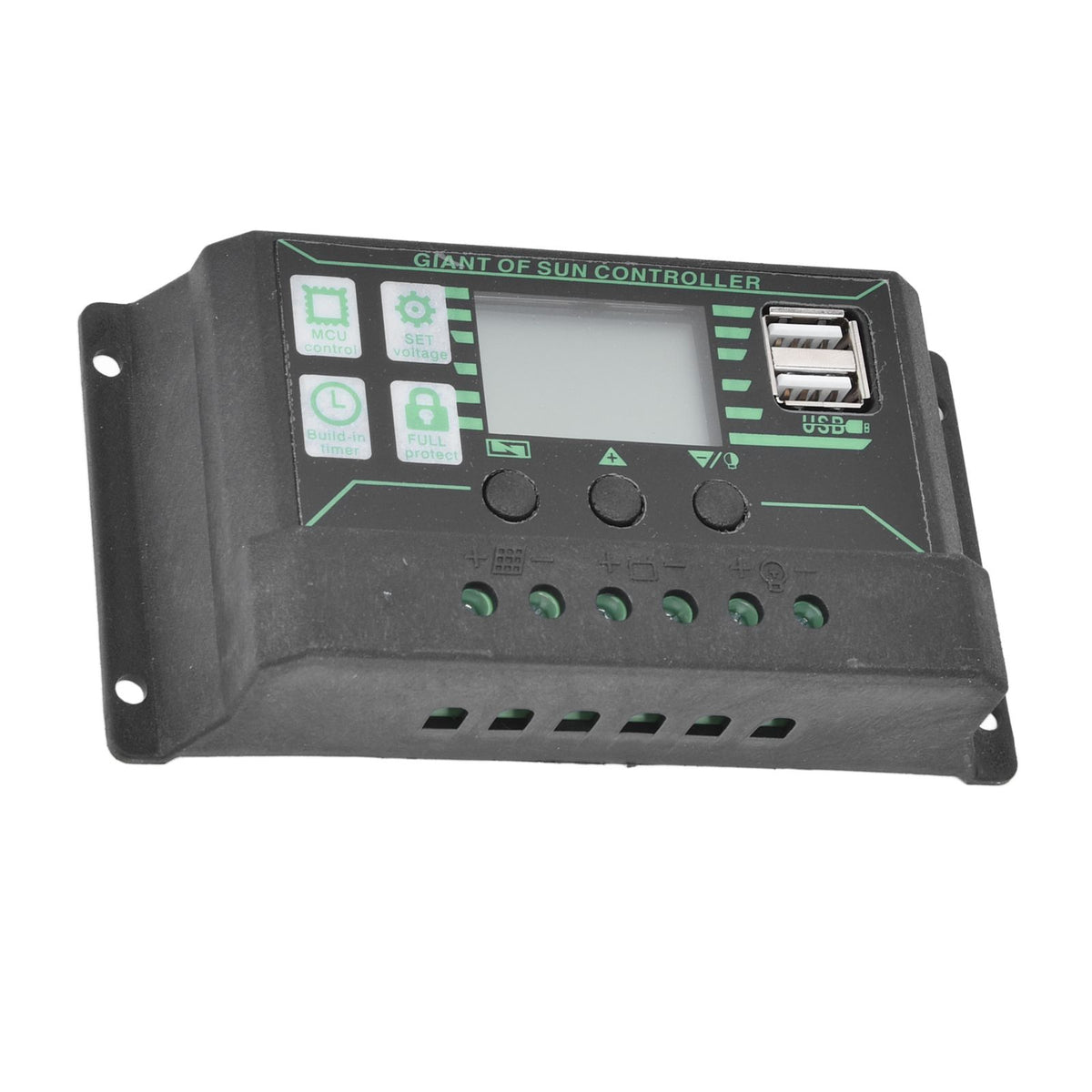 Solar Charge Discharge Controller Adjustable LCD Display PWM Dual USB Photovoltaic MPPT Solar Panel Regulator 10A