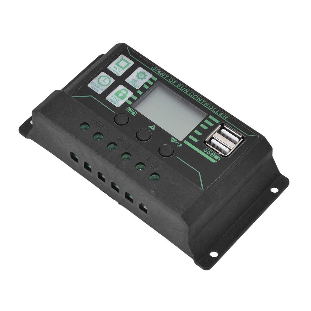 Solar Charge Discharge Controller Adjustable LCD Display PWM Dual USB Photovoltaic MPPT Solar Panel Regulator 10A