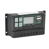 Solar Charge Discharge Controller Adjustable LCD Display PWM Dual USB Photovoltaic MPPT Solar Panel Regulator 30A - Front View