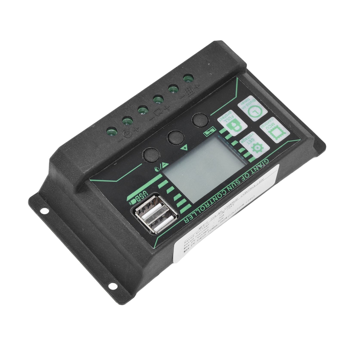 Solar Charge Discharge Controller Adjustable LCD Display PWM Dual USB Photovoltaic MPPT Solar Panel Regulator 30A