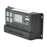 Solar Charge Discharge Controller Adjustable LCD Display PWM Dual USB Photovoltaic MPPT Solar Panel Regulator 30A